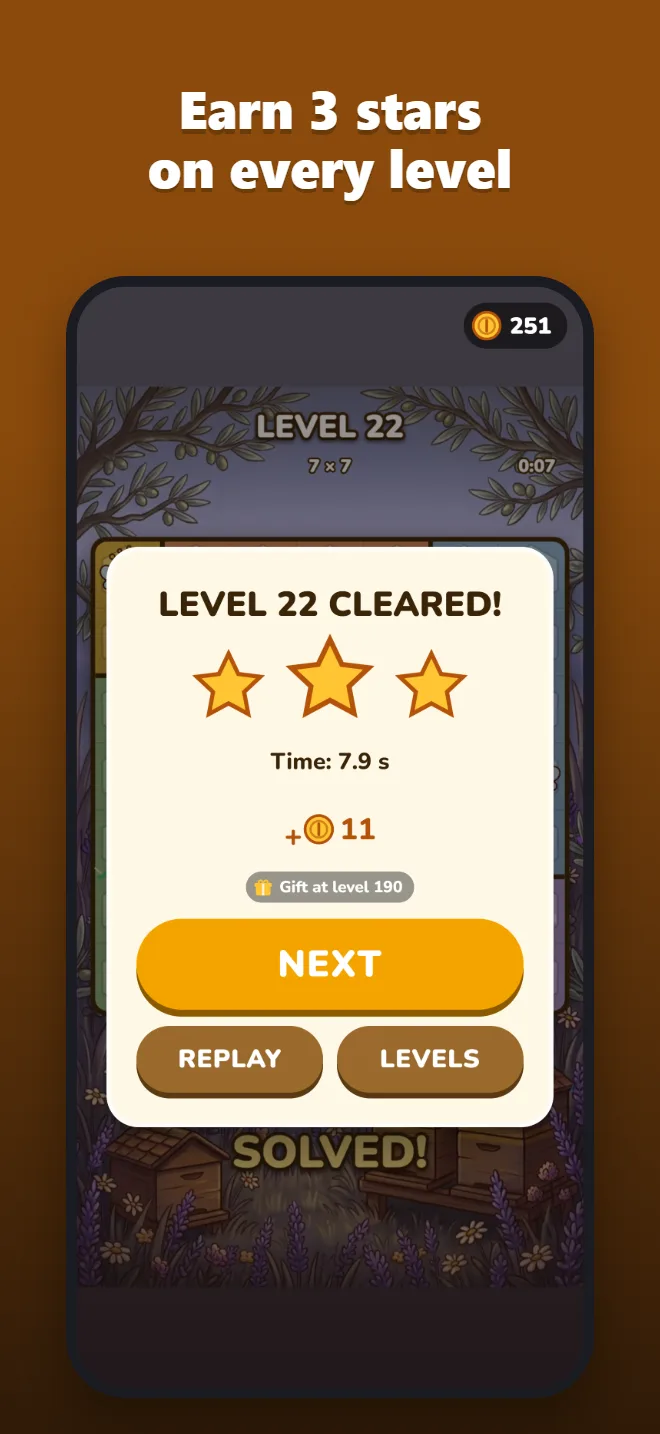 Earn 3 stars on every level