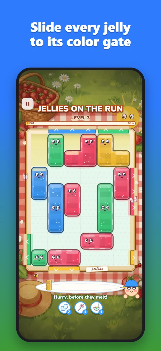 Slide every jelly to its color gate